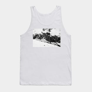 Texture of Basalt Columns and Snow in Iceland B&W Tank Top